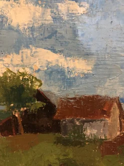 Jean-Jacques Boimond, Paysage de Moneuse, Öl auf Leinwand, Gerahmt