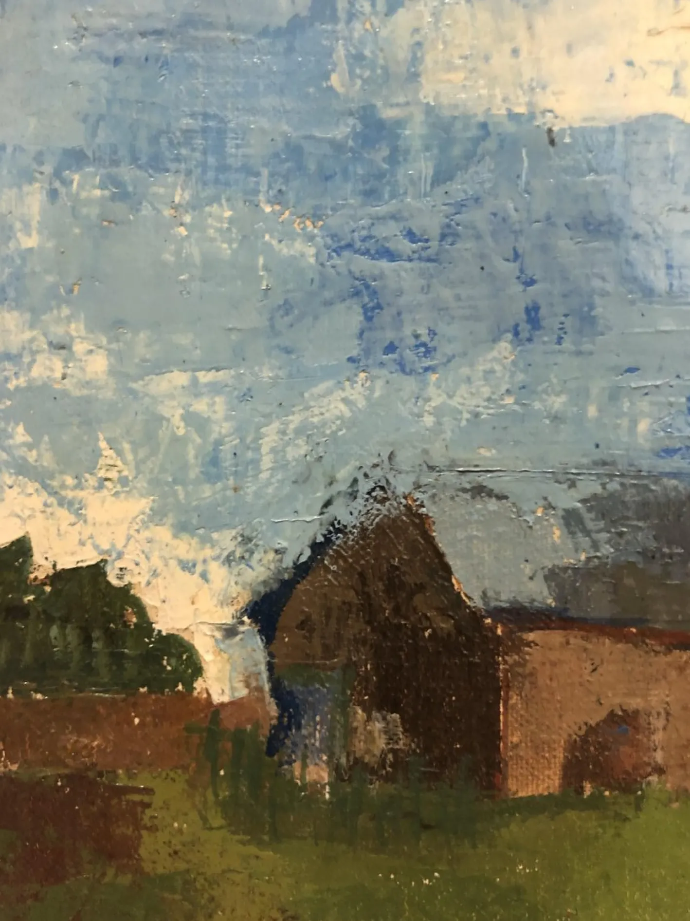 Jean-Jacques Boimond, Paysage de Moneuse, Öl auf Leinwand, Gerahmt