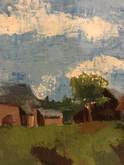 Jean-Jacques Boimond, Paysage de Moneuse, Öl auf Leinwand, Gerahmt