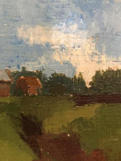 Jean-Jacques Boimond, Paysage de Moneuse, Öl auf Leinwand, Gerahmt