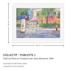 Jean Monneret, Café de Paris in Fouquet, 1990, Siebdruck