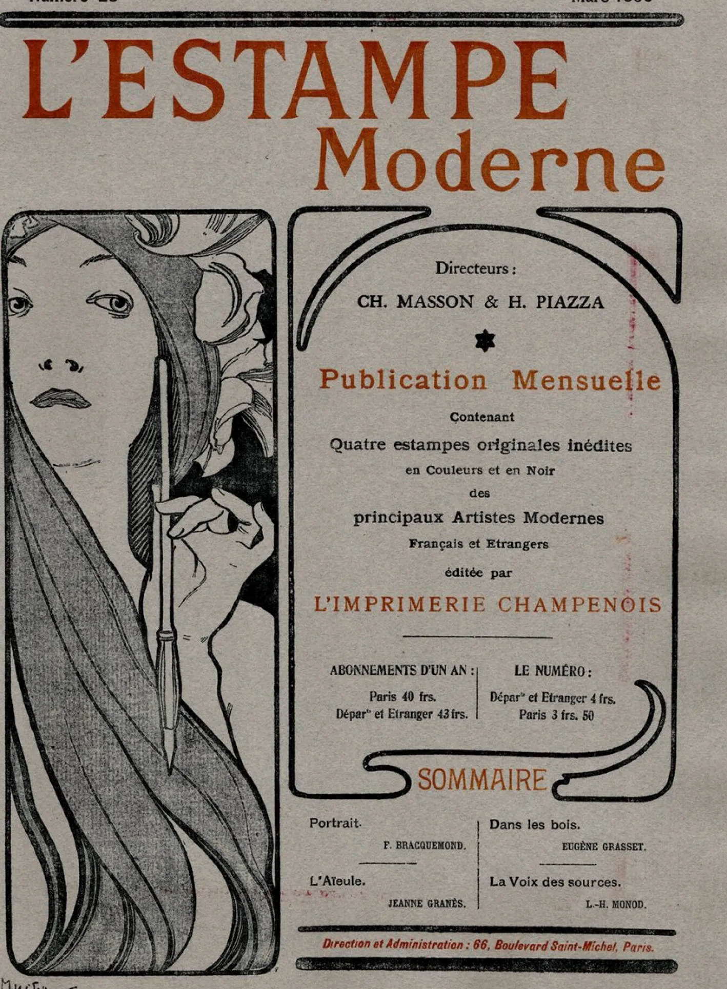 Jeanne Granès, L'Aïeule: Die Großmutter, 1899, Originallithographie