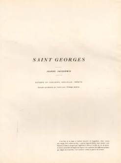 Jeanne Jacquemin, Saint Georges, 1898, Lithographie auf Papier