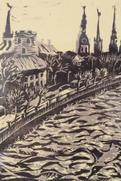 Jekaterina Gryazeva, Daugava, 2000er Jahre, Linolschnitt,