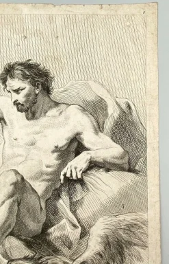 JJ Pasquier, Mann mit Adler, 18. Jahrhundert, Gravur