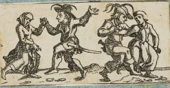 J. Meyer, Miniatur, Tänzerin in Tracht, 17. Jh., Radierung