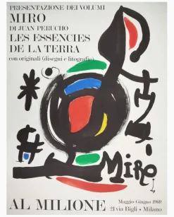 Joan Miro, Galleria Il Milione: Präsentation der Bände von Juan Perucho, 1969, Lithographie, gerahmt
