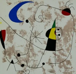 Joan Miro, Personnage dans la nuit, Lithographie