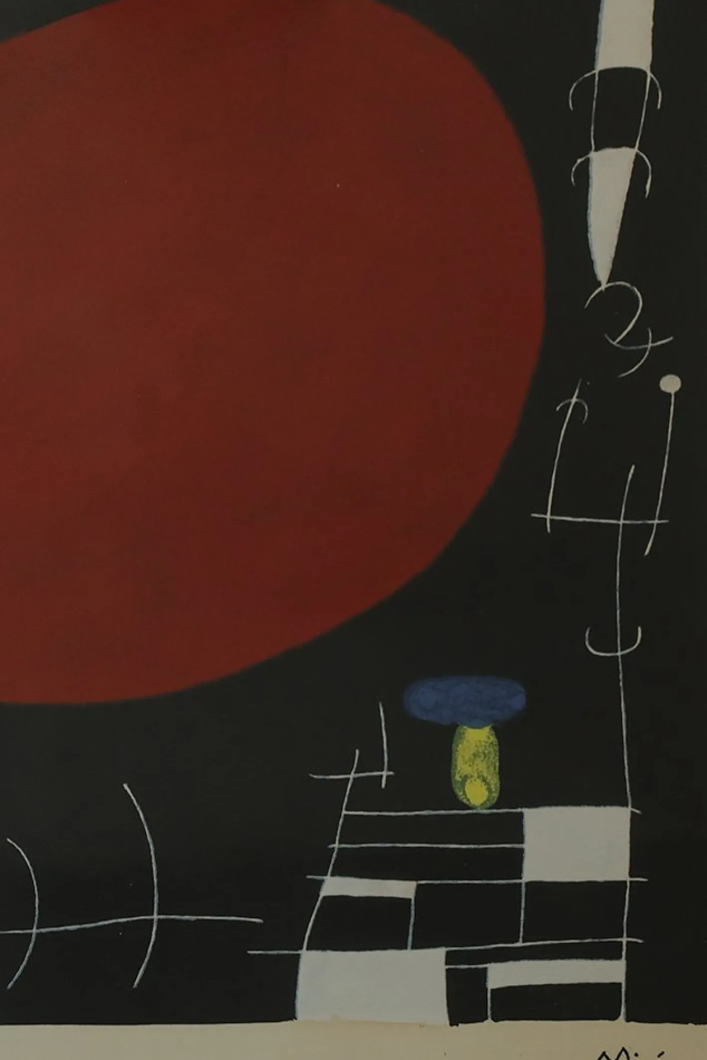 Joan Miro, Sun and Sparks, 1960er, Farblithographie, Gerahmt
