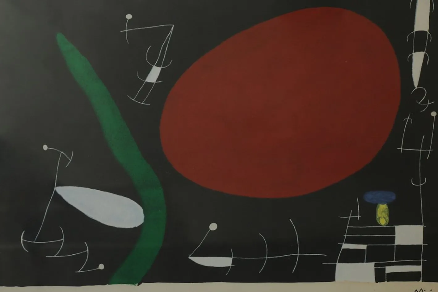 Joan Miro, Sun and Sparks, 1960er, Farblithographie, Gerahmt