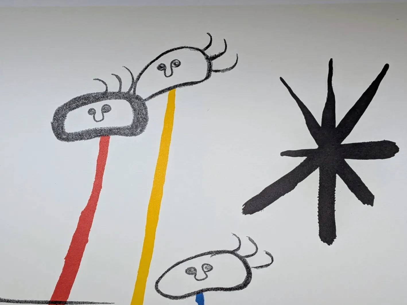 Joan Miro, Surreale Familie mit Stern, Lithographie, 1970er