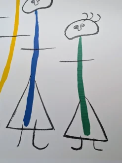 Joan Miro, Surreale Familie mit Stern, Lithographie, 1970er