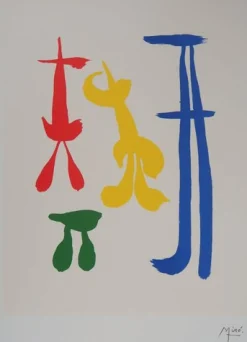 Joan Miró, Surrealistische Familie, Signierte Lithographie
