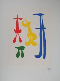 Joan Miró, Surrealistische Familie, Signierte Lithographie