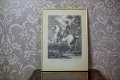 Johann Elias Ridinger, Figur zu Pferd, 19. Jh., Kupferstich