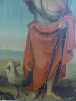 Johannes der Täufer und das mystische Lamm, 19. Jh., Öl auf Leinwand, gerahmt
