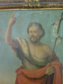 Johannes der Täufer und das mystische Lamm, 19. Jh., Öl auf Leinwand, gerahmt
