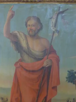 Johannes der Täufer und das mystische Lamm, 19. Jh., Öl auf Leinwand, gerahmt
