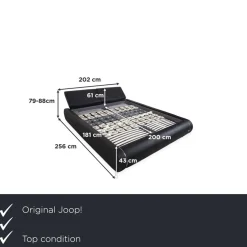 Joop! Swing Leder Bett Schwarzes Doppelbett