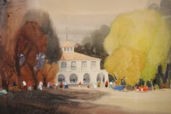 Jordi Danes, Der Pavillon, Aquarell auf Papier, gerahmt