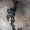 Jugendstil Arm aus Gusseisen mit Blumen für eine Laterne