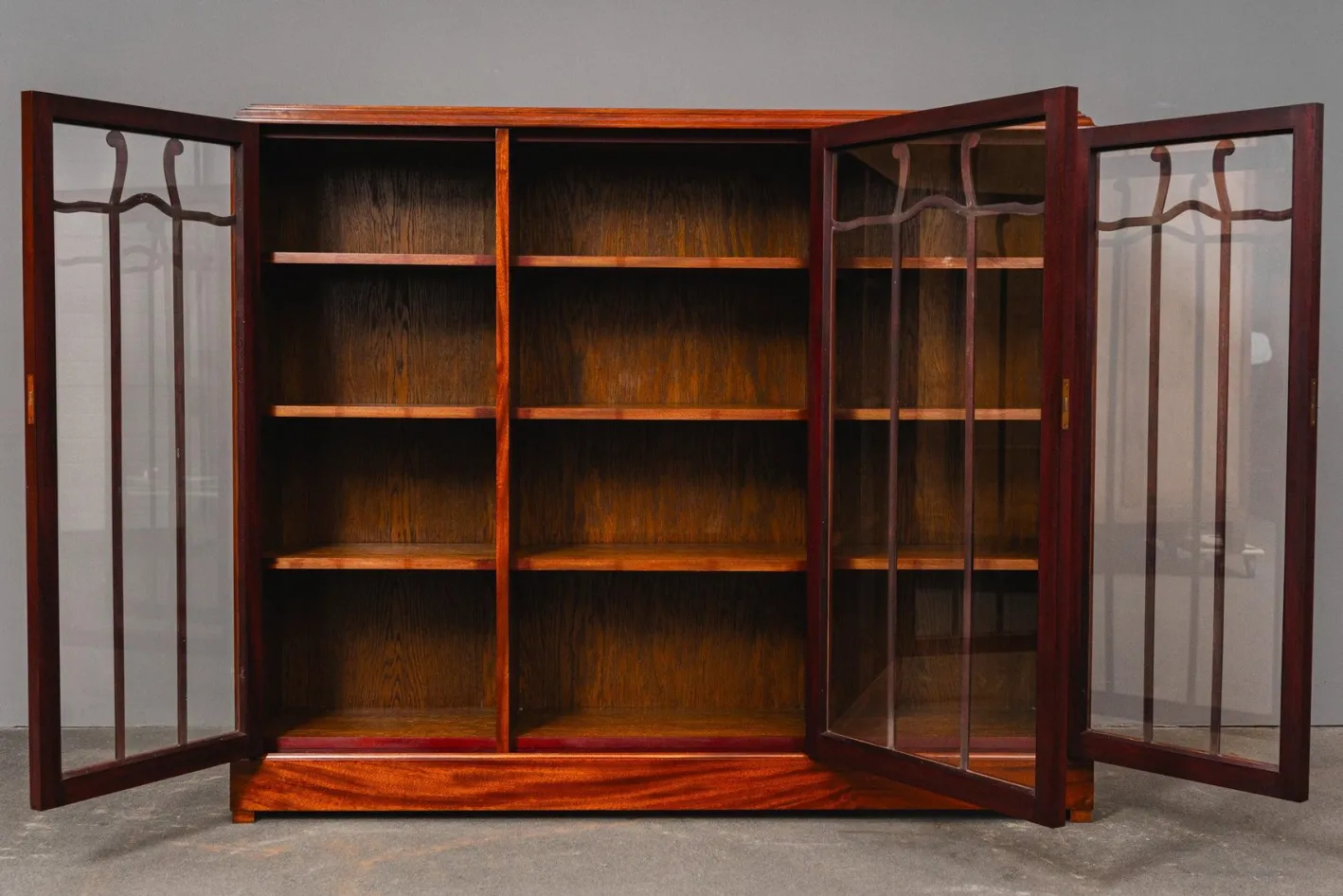 Jugendstil Bücherregal aus Mahagoni