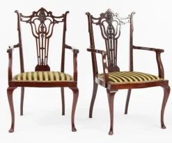 Jugendstil Chippendale Wohnzimmer Set, 11er Set
