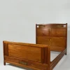 Jugendstil Clematis Modell Bett aus Mahagoni von Mathieu Gallerey, 1920er