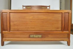 Jugendstil Clematis Modell Bett aus Mahagoni von Mathieu Gallerey, 1920er