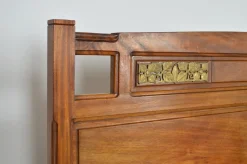 Jugendstil Clematis Modell Bett aus Mahagoni von Mathieu Gallerey, 1920er
