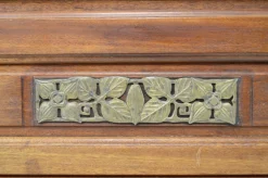 Jugendstil Clematis Modell Bett aus Mahagoni von Mathieu Gallerey, 1920er