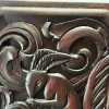 Jugendstil Eichhörnchen Holz Relief, 1800er