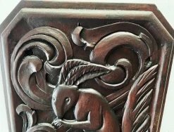 Jugendstil Eichhörnchen Holz Relief, 1800er