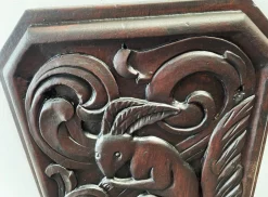 Jugendstil Eichhörnchen Holz Relief, 1800er