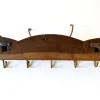 Jugendstil Garderobe oder Kleiderbügel aus Messing & Holz, Deutschland, 1900er