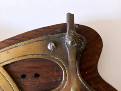 Jugendstil Garderobe oder Kleiderbügel aus Messing & Holz, Deutschland, 1900er