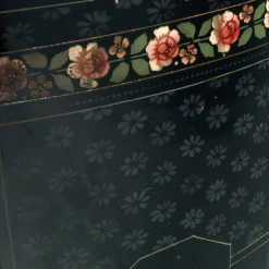 Jugendstil Kaminschirm mit handem emailliertem floralen Motiv