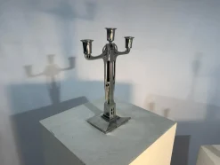 Jugendstil Kerzenständer aus Zinn von Achille Gamba von Hille, 1920, 2er Set