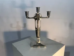 Jugendstil Kerzenständer aus Zinn von Achille Gamba von Hille, 1920, 2er Set