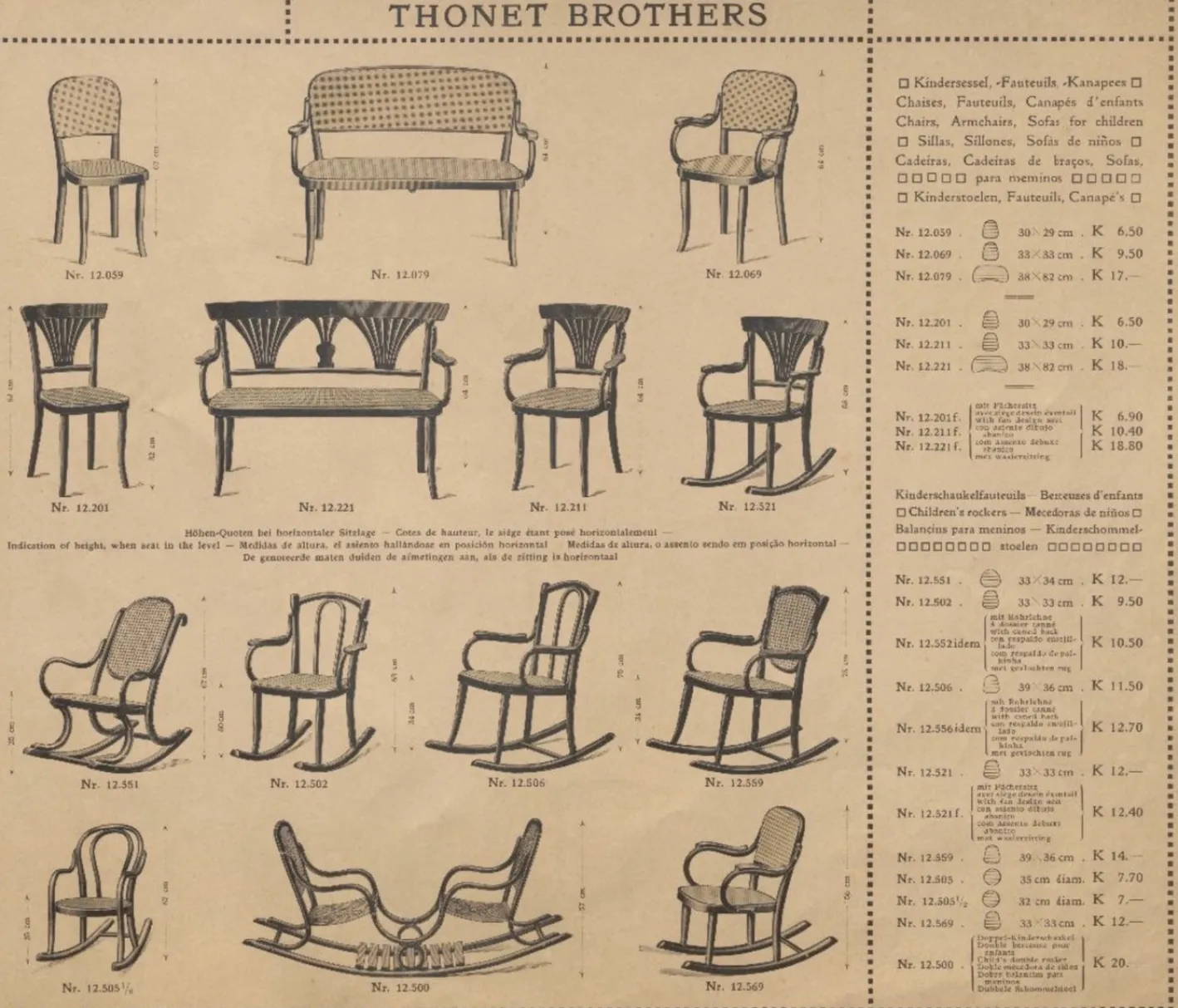 Jugendstil Kinder Schaukelstuhl von Marcel Kammerer für Gebrüder Thonet, 1910