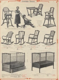 Jugendstil Kinder Schaukelstuhl von Marcel Kammerer für Gebrüder Thonet, 1910