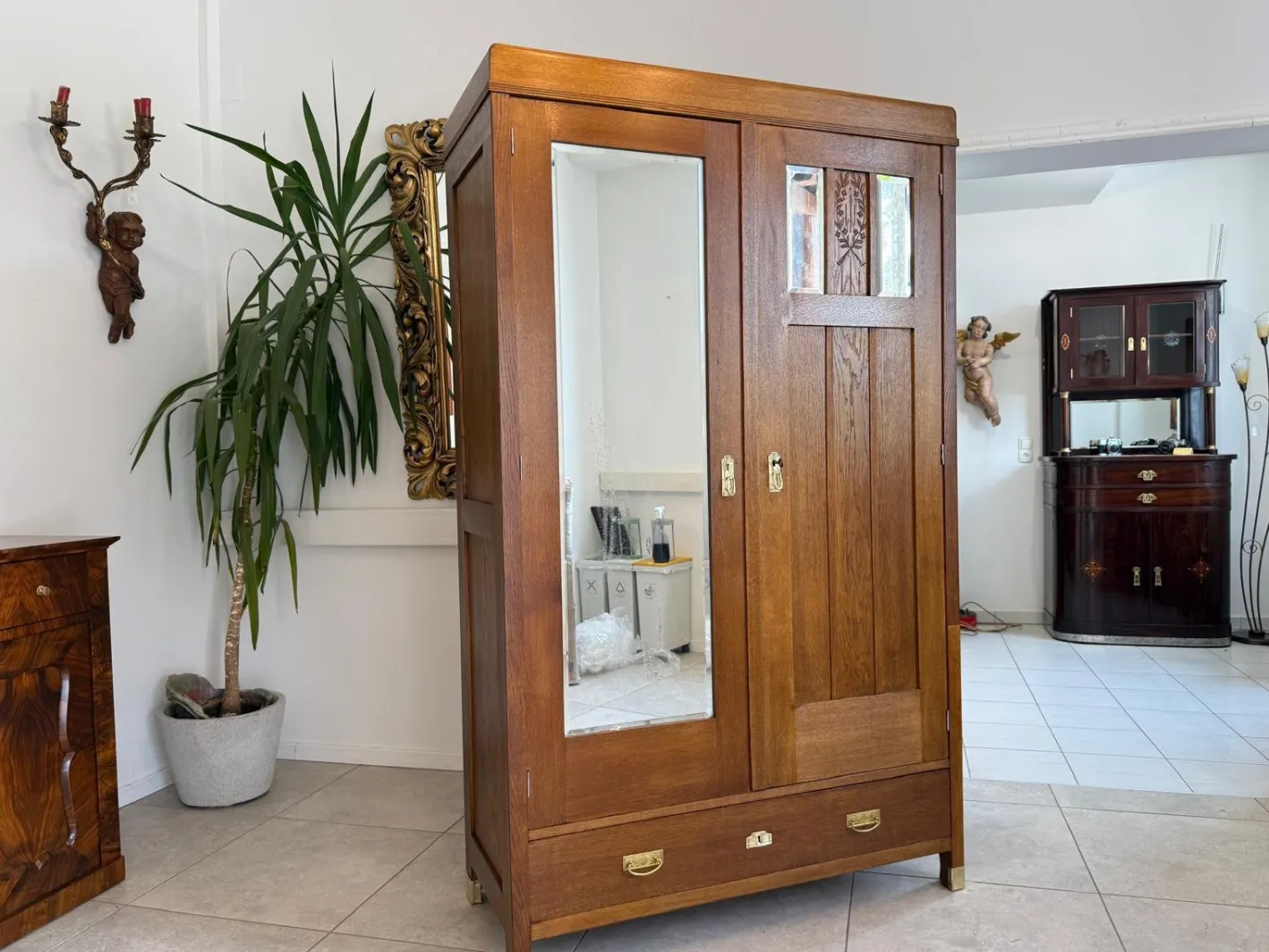 Jugendstil Kleiderschrank, 1890er