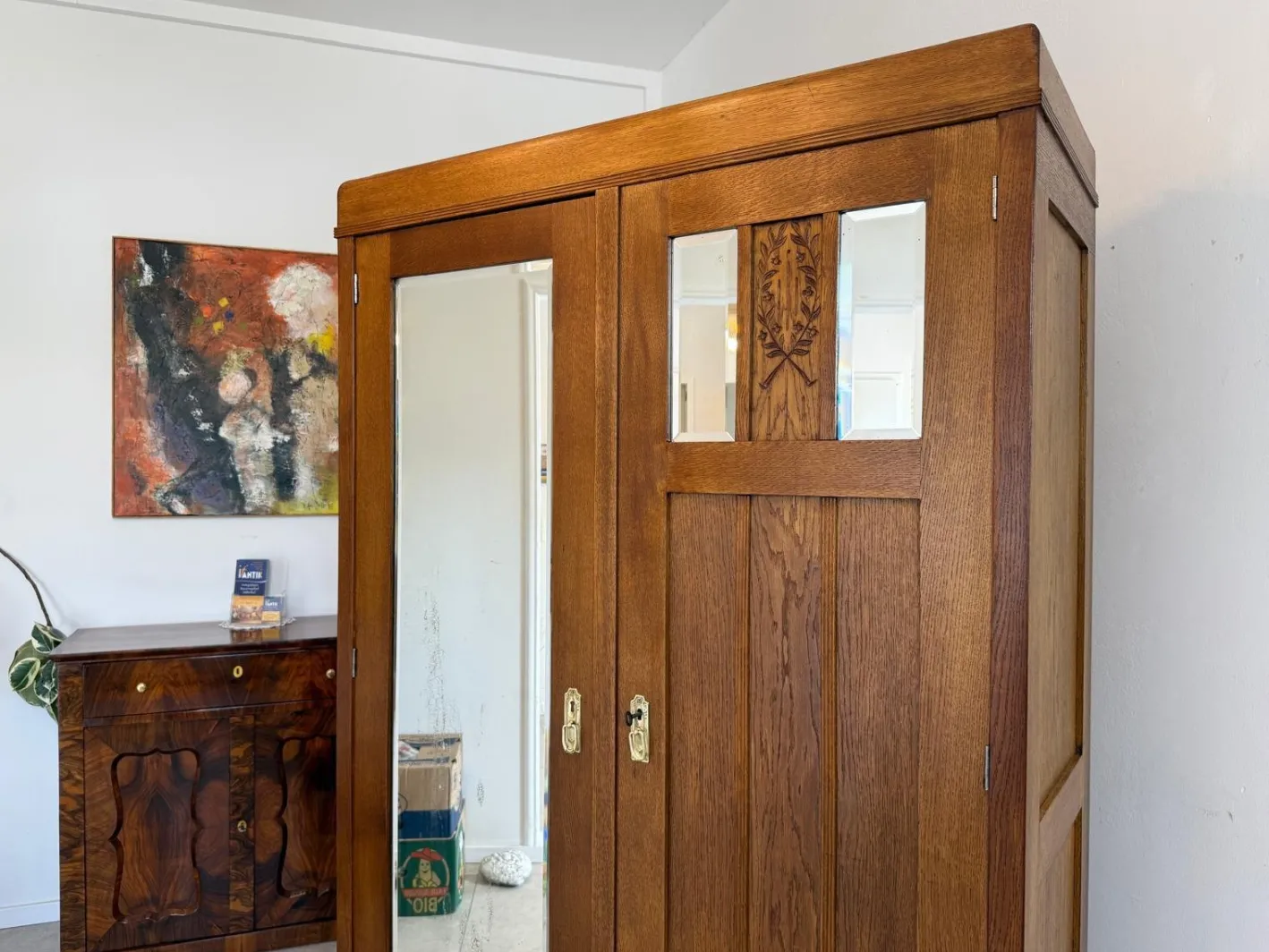 Jugendstil Kleiderschrank, 1890er