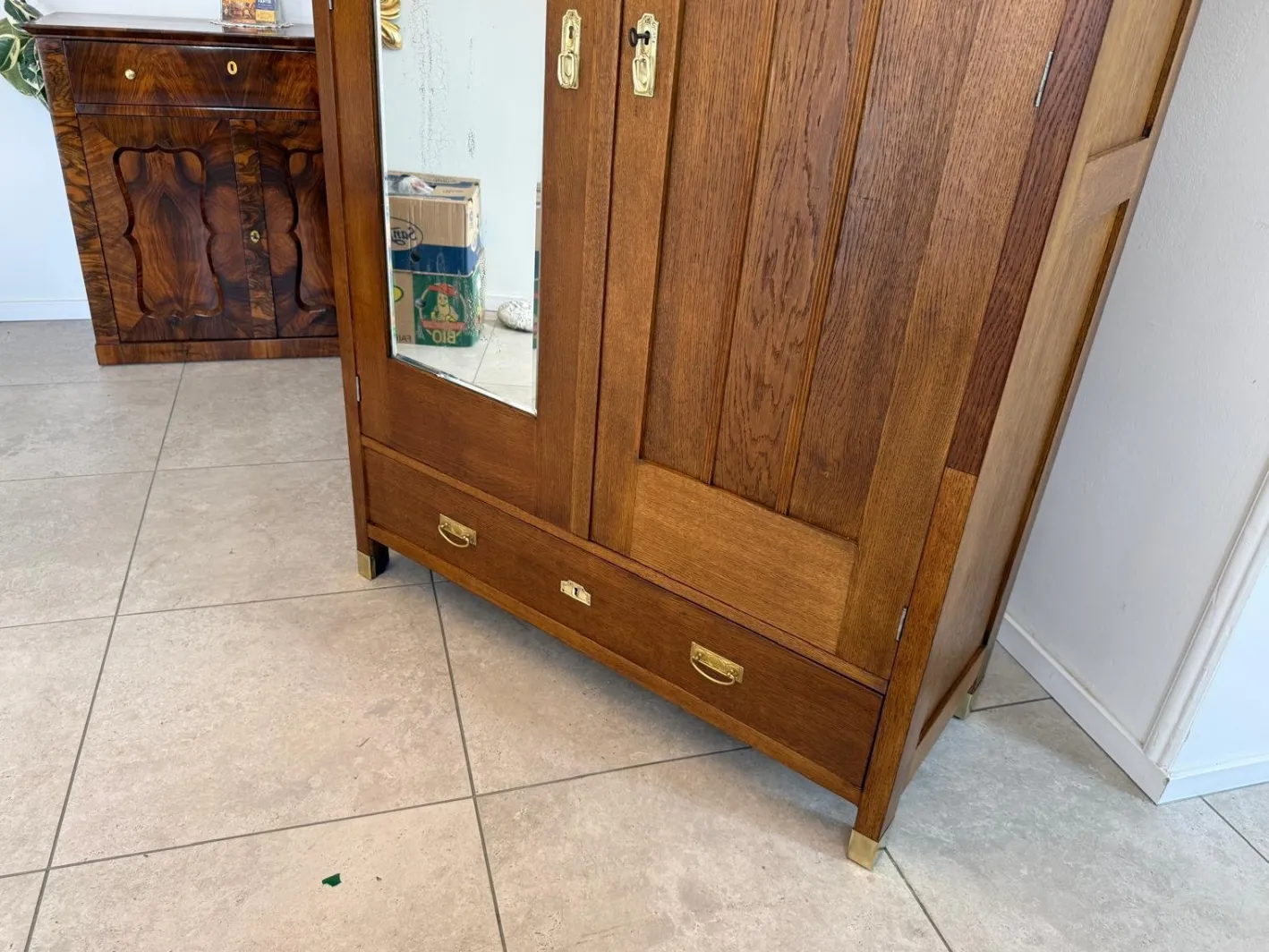 Jugendstil Kleiderschrank, 1890er