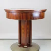 Jugendstil Mahagoni Spieltisch mit Gestell aus gehämmertem Messing, Österreich, 1910er