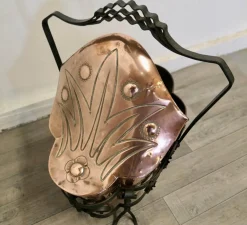Jugendstil Messing Helm Kohlen Scuttle, 1880er