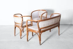 Jugendstil Modell Nr. 715 Wohnzimmer Set von Gustav Siegel für Jacob & Josef Kohn, Wien 1905, 3er Set