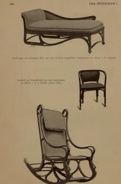 Jugendstil Modell Nr. 715 Wohnzimmer Set von Gustav Siegel für Jacob & Josef Kohn, Wien 1905, 3er Set