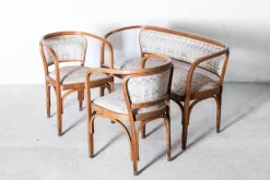 Jugendstil Modell Nr. 715 Wohnzimmer Set von Gustav Siegel für Jacob & Josef Kohn, Wien 1905, 3er Set