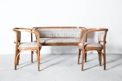 Jugendstil Modell Nr. 715 Wohnzimmer Set von Gustav Siegel für Jacob & Josef Kohn, Wien 1905, 3er Set